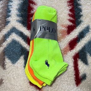 Ralph Lauren polo socks neon colors. size 10-13. fits shoe size 6 to 12 1/2.